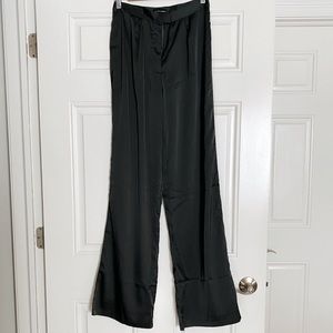 High-Waist Silky Black Trousers